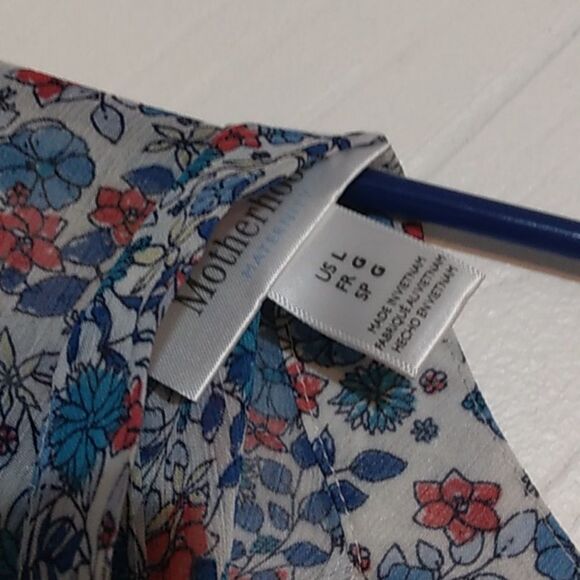 Large Motherhood Maternity Floral Blouse Open Back - Picture 4 of 5